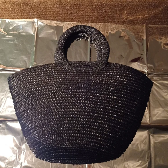 vintage floral straw bag - Picture 3 of 6